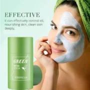 Face Clean Mask Green Tea Cleansing Stick Mask Shrink pores Deep Blackhead Remover facial Cleansing Moisturizing Mask 40g - Image 2