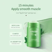 Face Clean Mask Green Tea Cleansing Stick Mask Shrink pores Deep Blackhead Remover facial Cleansing Moisturizing Mask 40g - Image 4