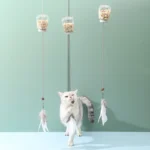 Cat Toy Interactive Cats Leak Food Feather Toys with Bell