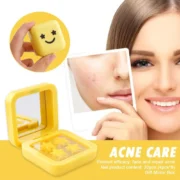 Blue/Yellow Stars Hydrocolloid Pimple Patches with Mirror Storage Box,Acne Spot Stickers For Face,Temporary Mirror Makeup Tool - Image 2